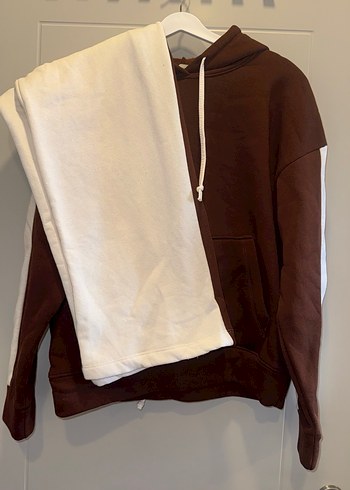 Kapüşonlu, Etnik Desenli Kahverengi Kadın Eşofman Takımı - Görsel 2