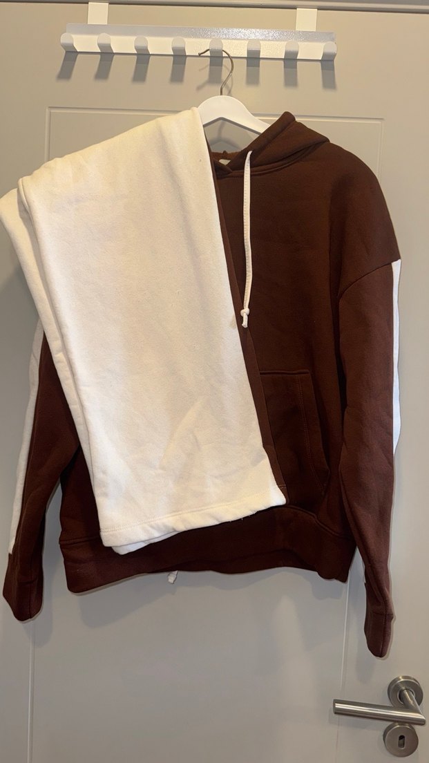 Kapüşonlu, Etnik Desenli Kahverengi Kadın Eşofman Takımı - Görsel 2