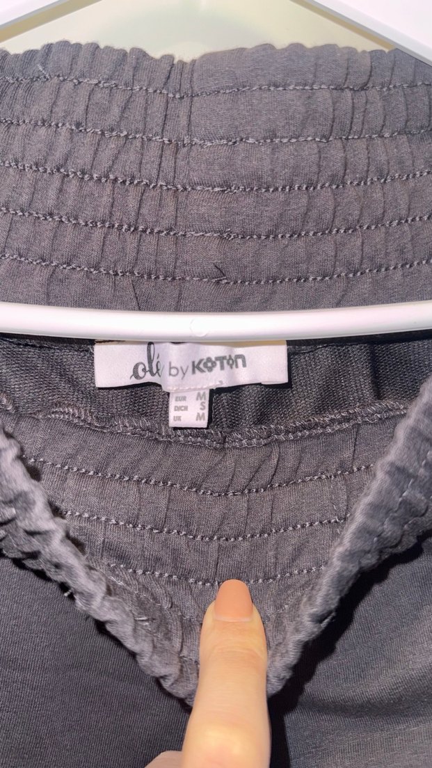 Koyu gri  Rahat Kesim Kadın Eşofman Altı - Görsel 2