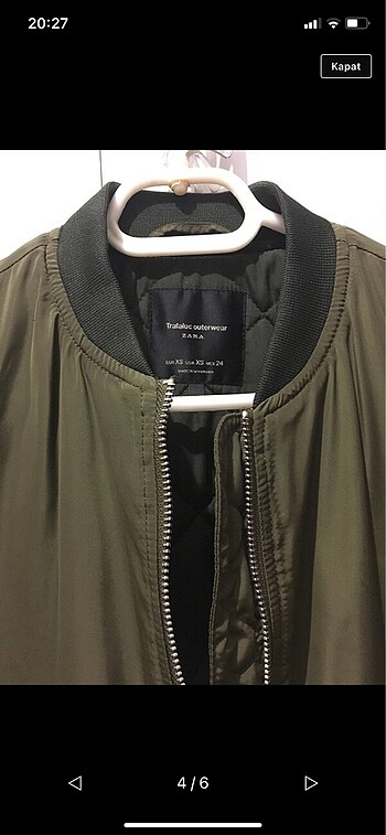 xs Beden haki Renk Zara bomber ceket