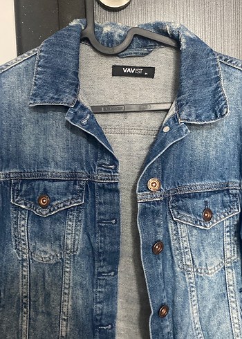Diğer Düğmeli Mavi Denim Kadın Ceket