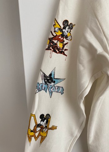 Mickey Baskılı Beyaz Sweatshirt - Görsel 2