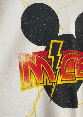 Mickey Baskılı Beyaz Sweatshirt - Görsel 3