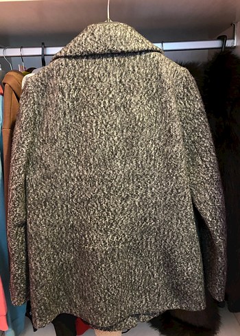 Gri Çift Düğmeli Kaban Gri - Görsel 2