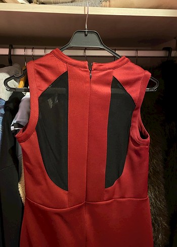 Kırmızı Midi Kadın Elbise - Görsel 4