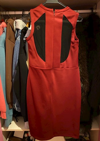 Kırmızı Midi Kadın Elbise - Görsel 3