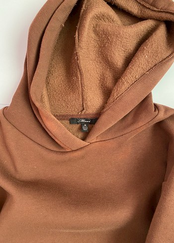 Mavi Kahverengi Kapüşonlu Sweatshirt