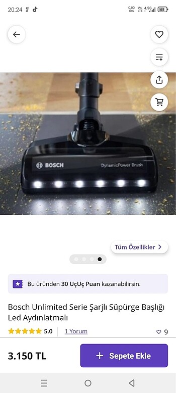 bosch dynamic power brush süpürge başlığı
