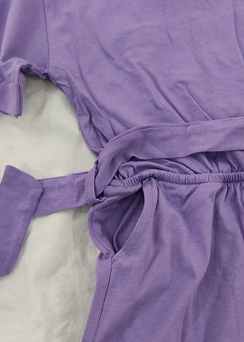 Mor Kemerli Bebek Kız Tulum - Görsel 5