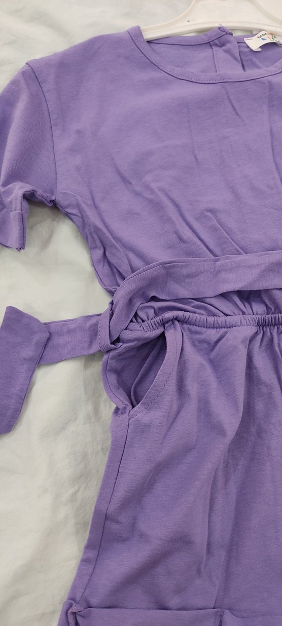 Mor Kemerli Bebek Kız Tulum - Görsel 5