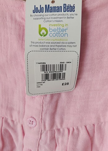 Kız Çocuk Pembe pamuklu Dantel Detaylı Elbise - Görsel 8