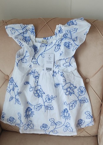 Nakışlı Beyaz Kız Çocuk Elbise - Görsel 7