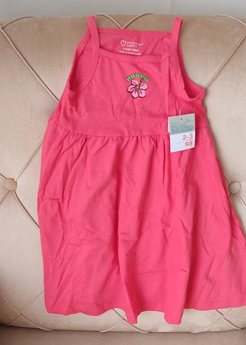 Pembe Kolsuz Kız Çocuk Elbisesi - Görsel 3