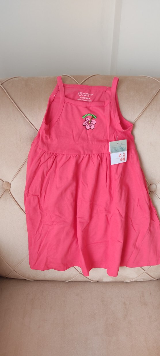 Pembe Kolsuz Kız Çocuk Elbisesi - Görsel 3