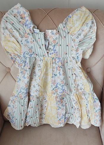 Çiçek Desenli Bohem Kız Elbisesi - Görsel 3