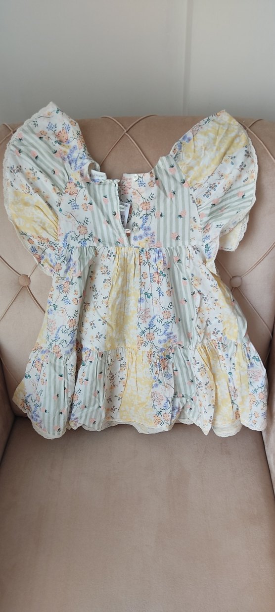 Çiçek Desenli Bohem Kız Elbisesi - Görsel 4