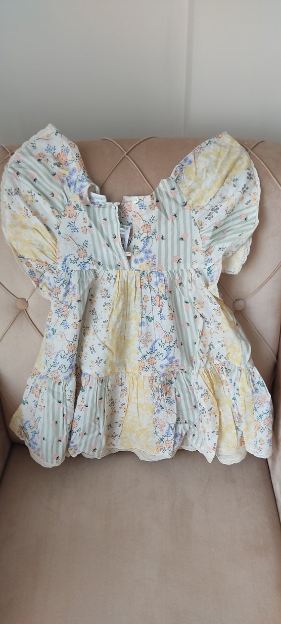 Çiçek Desenli Bohem Kız Elbisesi - Görsel 3