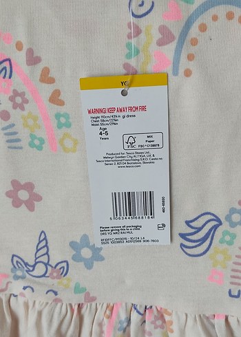 F&F Çok Renkli Kız Çocuk Kısa Kollu Elbise - Görsel 4