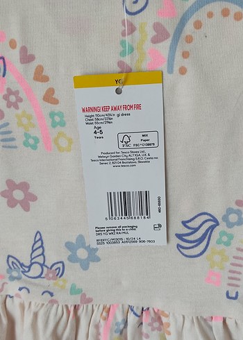 F&F Çok Renkli Kız Çocuk Kısa Kollu Elbise - Görsel 3