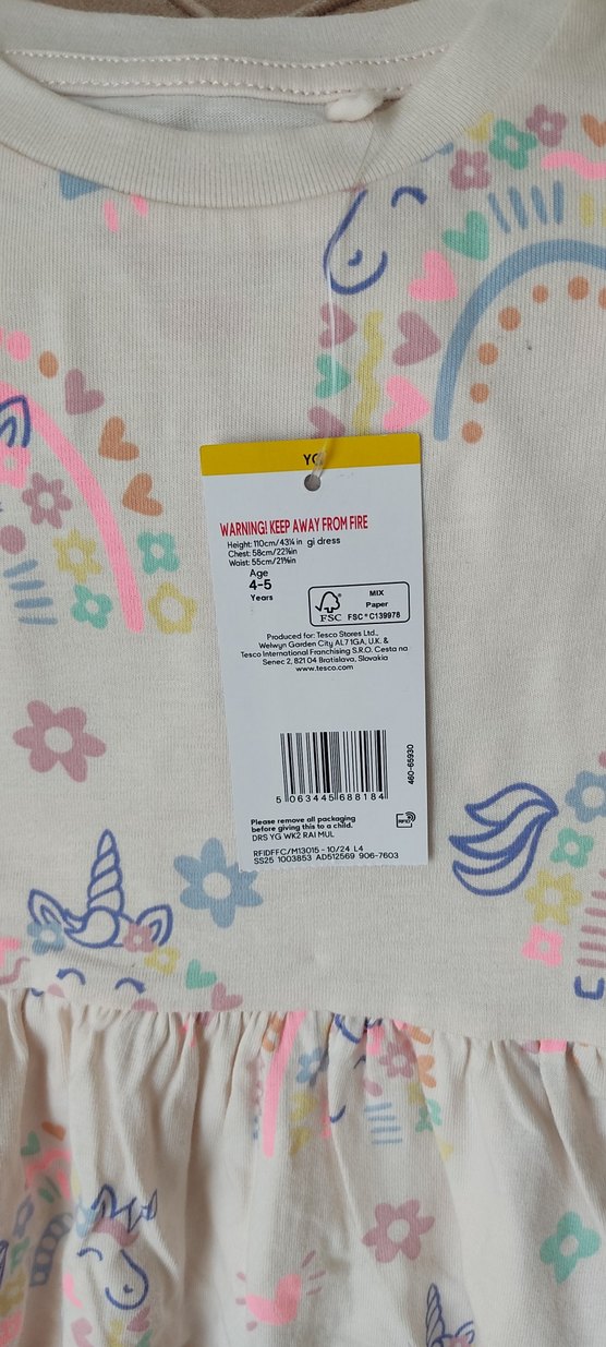 F&F Çok Renkli Kız Çocuk Kısa Kollu Elbise - Görsel 4