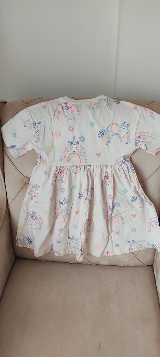 F&F Çok Renkli Kız Çocuk Kısa Kollu Elbise - Görsel 2