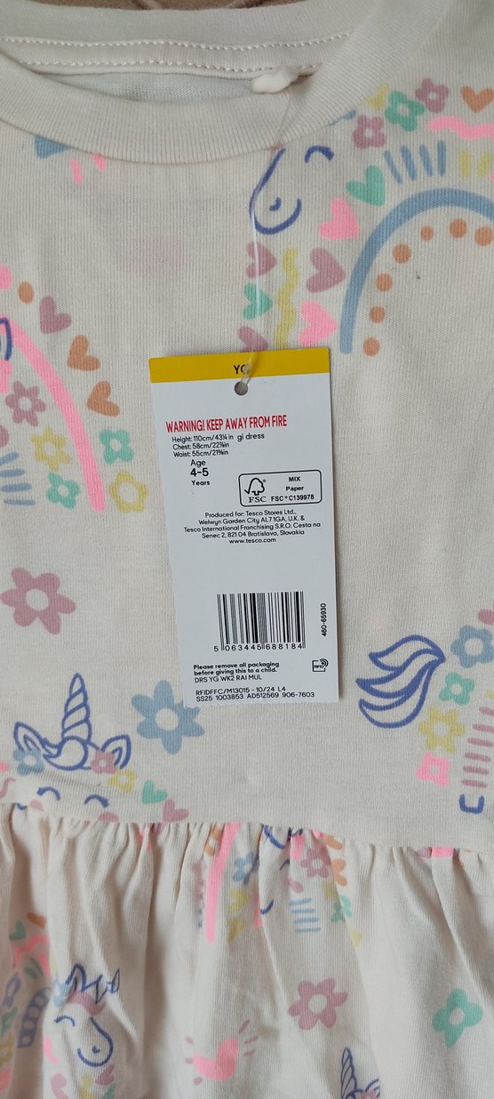 F&F Çok Renkli Kız Çocuk Kısa Kollu Elbise - Görsel 3