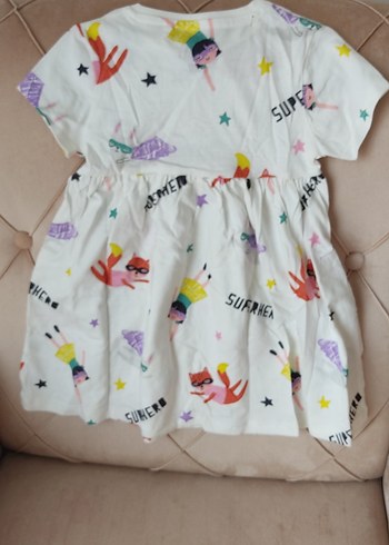 Renkli Baskılı Kız Çocuk Elbise - Görsel 3