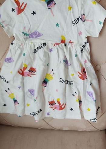 Renkli Baskılı Kız Çocuk Elbise - Görsel 6