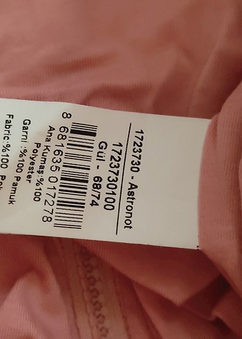 Fermuarlı Pembe Bebek Tulumu - Görsel 5