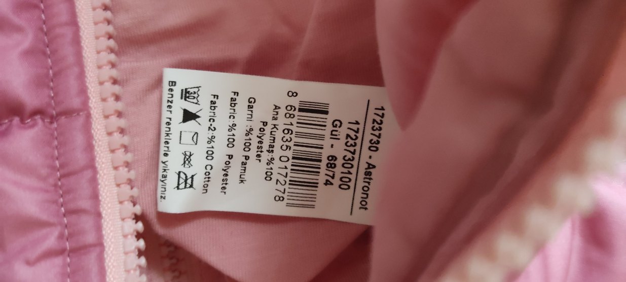 Fermuarlı Pembe Bebek Tulumu - Görsel 2