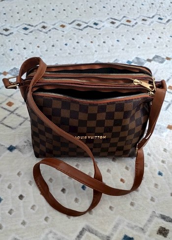 Louis Vuitton Louis Vuitton Kahverengi Kareli Deri Kadın Çanta