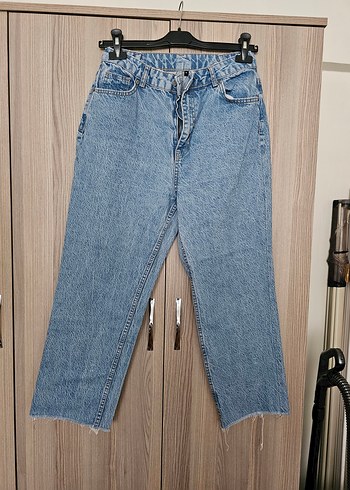 Trendyol & Milla Kadın Mavi Bol Kesim Midi Kot Pantolon