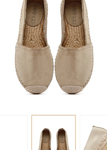 Bej Süet Dolgu Topuklu Kadın Espadril - Görsel 7