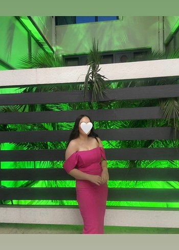 Pembe Straplez Midi Kalem Elbise - Görsel 2