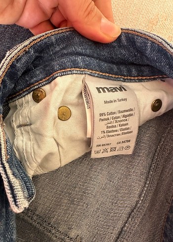 Kadın Mavi Bol Kesim Midi Kot Pantolon - Görsel 4