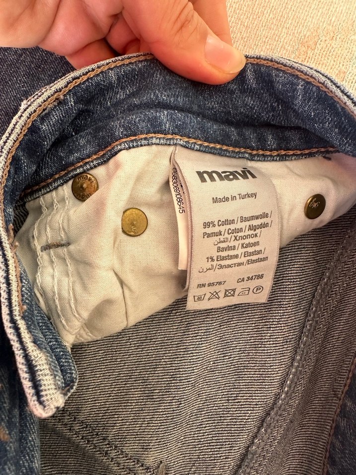 Kadın Mavi Bol Kesim Midi Kot Pantolon - Görsel 4