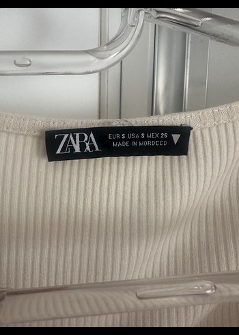 Zara Bej Düğmeli V Yaka Triko Kadın Bluz - Görsel 2