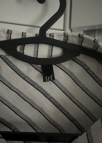 Zara Gri Çizgili Keten Kadın Gömlek - Görsel 2