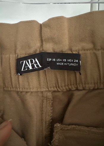 Kemerli Bej Süet gibi Kumaş Kadın Pantolon - Görsel 3