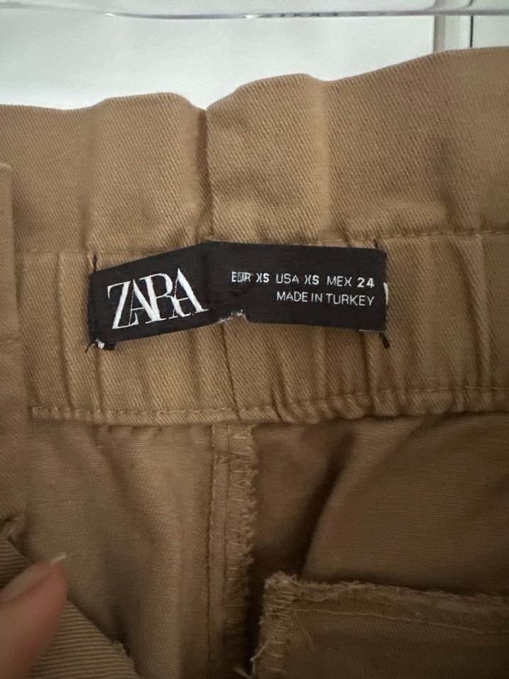 Kemerli Bej Süet gibi Kumaş Kadın Pantolon - Görsel 3