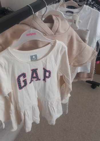 GAP Kız Çocuk Beyaz Pamuklu Uzun Kollu Tunik - Görsel 2