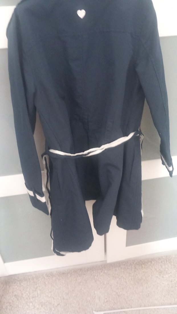 Düğmeli Lacivert Midi  Trençkot - Görsel 2