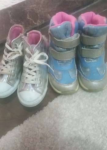 Kız Çocuk Çok Renkli Bağcıklı ve Cırtlı Spor Ayakkabı - Görsel 5