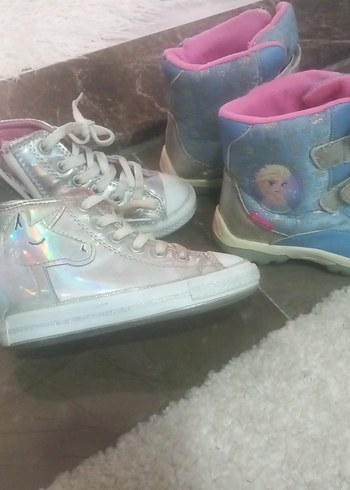 Kız Çocuk Çok Renkli Bağcıklı ve Cırtlı Spor Ayakkabı - Görsel 2