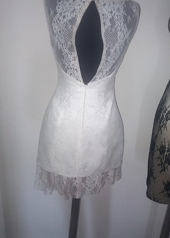 36 Beden beyaz Renk Vintage Straplez Mini Gelinlikler