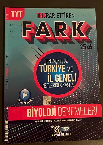 Yayın Denizi Pro TYT Fark Biyoloji Denemeleri Kitabı