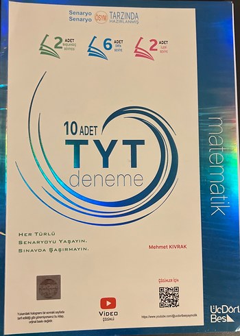 ÜçDörtBeş Yayınları 10 Adet TYT Matematik Deneme Kitabı