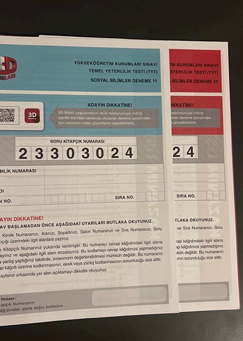  3D Yayınları TYT Sosyal Bilimler Simülasyon Denemeleri 15'li