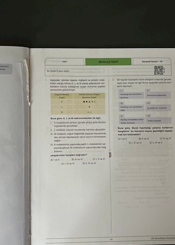  Bes Yayınları TYT Biyoloji Ulti Serisi Branş Denemeleri