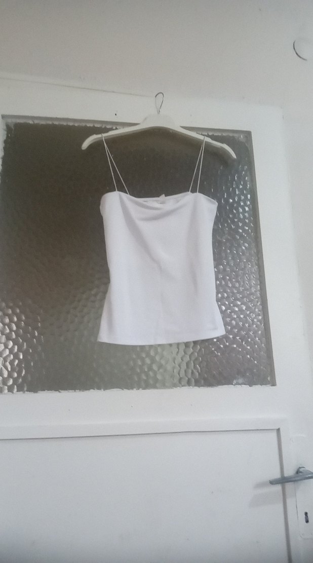 Beyaz Straplez İnce Askılı Kadın Atlet - Görsel 2